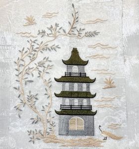 Bordir Pagoda Premium 34x45cm: Desain Elegan untuk Dekorasi Interior