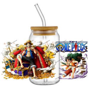 Newest 41 Hype Design One Piece Popular Anime 16oz UV DTF 3D Stickers Cartoon Manga Decals Cup Mug UCDTF Craft DIY Birthday Gift