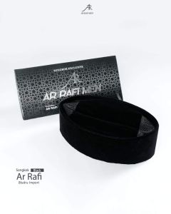 peci songkok kopiah kopeah hitam polos bludru AC exclusive tinggi 9 cm centi terbaru arrafi 2023 sholat idul fitri lebaran COD gratis ongkir