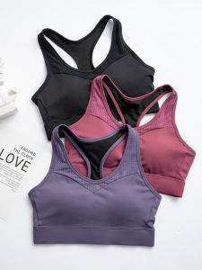 Plus Size Sports Bra for Women Anti-Shock Integrated Anti-Sagging Yoga Vest Fitness Underwear Breathable Quick Drying Polyester Fabric