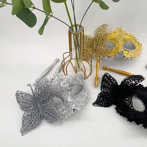 Various styles Venice Side Bow Mask Fine Handheld Eye Mask party mask masquerade mask with stick