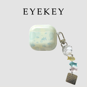 Eyekey Advanced Blue Bubble Fish Protective Case for AirPods 1/2/3/4 Wireless Bluetooth Earphone Cover Apple Style Girls Design