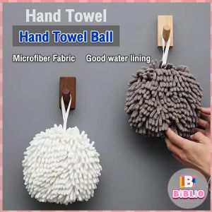BIBLIO Soft Absorbent Wipe Hand Towel Ball Kitchen Soft Plush Chenille Hanging Towel for Hands