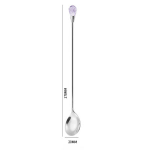 Diamond Coffee Spoon Long Stirring Spoon Exquisite Crystal Teaspoon for Cafe Ice Cream Dessert Cocktail Mug