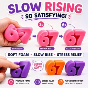 Hot 67! 67 Sensory Anti-Stress Block Soft Squishy Stress Relief Fidget Toy Ideal Souvenir Party Gift Office Birthday Party Favor