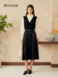 Elegant French Style Lantern Sleeve Peter Pan Collar Versatile Layered Knitted Top