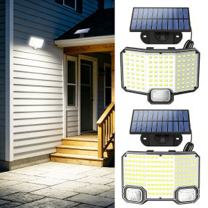 Super Bright Solar Light Outdoor Wall Lamp 112LED Single Sensor Head IP65 Waterproof 3 Mode Auto On Off For Garden Yard Door