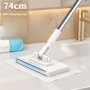 Sobang Mini Automatic Mop Holder Household Cleaning Tool Microfiber Pad Stainless Steel Rod Manual Operation Home Use