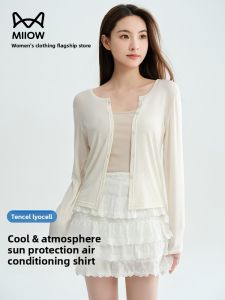 Miiow | Cat Woman 2025 New Summer Commute Cool Sensation Sun Protection Knitted Open Cardigan Womens Outerwear Breathable Lightweight
