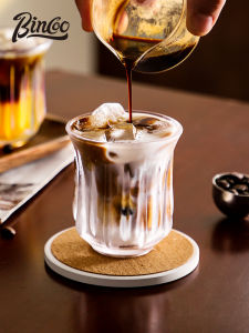 บินคู พรีเมี่ยม สไตล์อเมริกัน ถ้วยกาแฟแก้วย้อนยุคสำหรับชายามบ่ายลาเต้เอสเพรสโซ่คุณภาพสูงอุปกรณ์รับประทานอาหารเครื่องชงกาแฟ