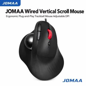 Trackball Wired Vertical Ergonomic Design Mouse 1600DPI Adjustable 5-Buttons USB Optical Computer Mouse For PC Computer Laptop