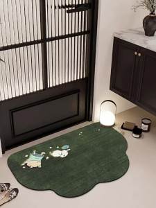 Green Cartoon-shaped Quick-drying Bath Mat