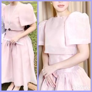 Modern Filipianiana Graduation Wedding Anniversary Birthday Puff Sleeves Top and Skirt Set Terno Coordinates - xs to large - classy and elegant - timeless top - casual or party top - classic top - super kapal ng tela - hindi kayo magsisi - our aim is t