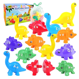 Montessori Dinosaur Matching Toy Number/Alphabet Color Sorting Fine Motor Skill Sensory Toy for Toddlers Party Game Chrisms Gift