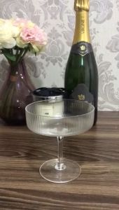 [SG Stocks]  Champagne/Cocktail Clear Ribbed Glass Coupe (set of 2)