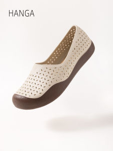 Giày Đế Bằng PVC Chống Trượt Cho Nữ Mùa Hè Thường Ngày Thoáng Khí Thoải Mái Đế Bằng Đế Cao Su Đế Ngoài Trong Nhà Ngoài Trời