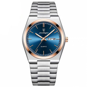 Business Men Square Watch Ultra-Thin Fashion Double Calendar Youth Student Stylish Non-Mechanical Quartz Watch Fashion