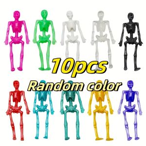 10/50pcs Stretchy Skeleton Sticky Toys Assorted Color Stretchy Skull Squishy Toy Set For Party Favor Happy Halloween Small Gift