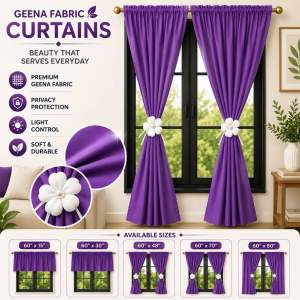 PARES PARES na Kulay ng Kurtina Plain Purple Non Ring Curtain House & School Decoration - Door Window Shelves Board Divider Barrier even in Vehicles can use to cover from sunlight (from small size curtain to big sizes)