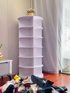 Rotating Shoe Rack Organizer Heavy Duty Shoe Storage Cabinet Handbag Shoe Toy Book Display Rack Closet Organizer Space Saver