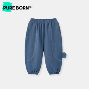 Pureborn Childrens Casual Trousers 2025 Spring Autumn New Style Girls Baby Versatile Cute Long Pants Cuffed Pants