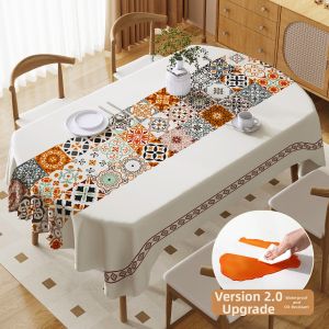 MEIFANJU | Wash-Resistant Waterproof Oil-Proof Heat-Resistant Oval Tablecloth