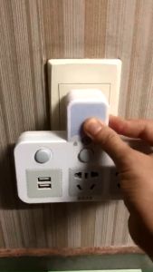 Ổ chia điện thông minh kiêm Đèn ngủ điều chỉnh 3 mức sáng Ổ cắm điện không dây phiên bản đặc biệt 2 chấu