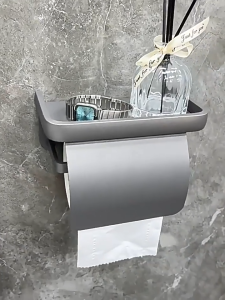 [SG Stock] New Convenient Wall-Mounted Bathroom Tissue Box Holder No-Drilling Required Toilet Paper Roll Rack for Home Use