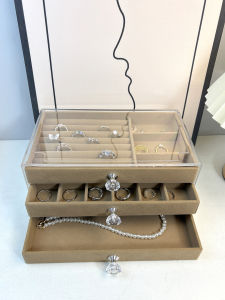 Large Capacity Anti-Oxidation Jewelry Box Necklace Earring Ring Organizer Luxury Style Velvet Material for Home Storage