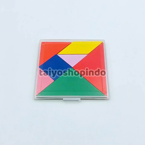 TAIYO Tangram Game Box Kayu Puzzle Block Shape Wood Asah Otak Blok Basic Montessori Edukasi Mainan