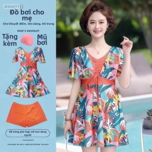 jeagutt | Maternal and Senior Friendly Split Piece Conservative Plus Size Belly Covering Slimming Thermal Spa Swimsuit