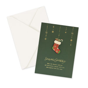 Yeheno 3D Wooden Puzzle Christmas Greeting Card Simple Design Christmas Themed Cute Cartoon Postcard with Envelope for Gifts Ideal for Kindergarten