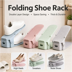 5pcs Shoe Stacker Adjustable Shoe Slots Organizer Shoes Slots Space Saver Double Deck Rack Holder For Closet Organization Hot
