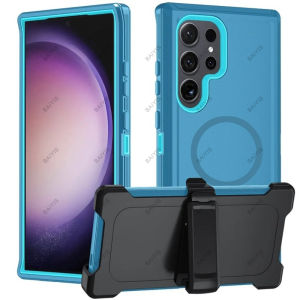 Military Armor OTT For Magsafe Charge Case For Samsung S26 Ultra S25 S24 S23 S22 Plus FE Edge Hard PC+TPU Clip Bracket  Cover