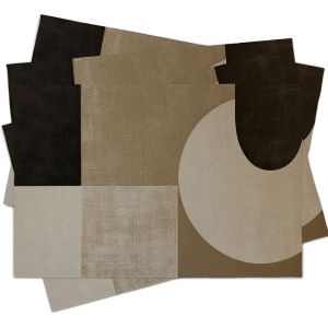 2/4/6PCS Minimalist Geometric Color Block Placemats Heat Resistant Washable Non Slip Dining Table Mats Kitchen Home Decor