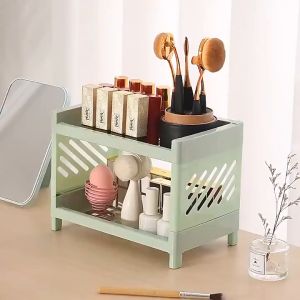 Rak Plastik Polos Jaring / Model Kotak Mini 2 Susun - Rak Dapur/Kosmetik Tingkat