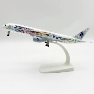 20CM Aeromexico B787 Model Airplane Replica Alloy Material Miniature plane Model Static Collectible for Aviation Enthusiast
