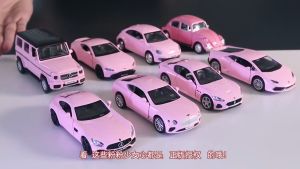 Diecast Beetle Benz G63 Skala 1/32 Mobil Miniatur Maserati GT GTR Pajangan Meja Dekorasi Model Diecast Mobil Alloy Mainan Pink Series