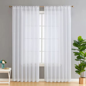 2 Panels/Set  Elegant White Sheer CurtainsFor Living Room Bedroom And KitchenEnhance Your Home Decor