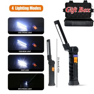 Powerful Camping Lantern Handheld Floodlight LED Work Light USB Rechargeable Work Lamp with Magnet Hook Workshop Repair Lights