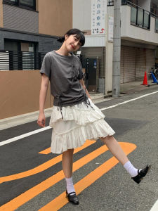 Váy Chữ a Màu Trắng Xếp Ly Cạp Cao Phong Cách Pháp Cho Nữ Mùa Hè Váy Ngắn Đa Năng Thon Gọn Váy Bánh