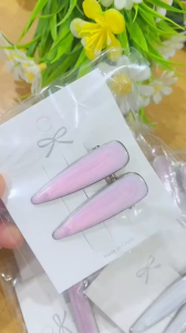 Jepit Rambut Wanita 2 Pcs Pink Silver Aksesoris Korea Model Gelombang Lucu Jepit Rambut Kekinian Handmade Jepit Rambut Simple Hair Clips
