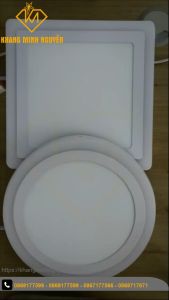 Đèn ốp trần ban công logia - công suất 18W - ánh sáng Trắng 6500K có viền màu xanh dương - Tròn D250 và Vuông 250x250