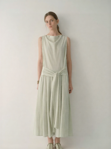 INSIS FEMME | Silk and Cotton Chinese Collar Sleeveless Dress