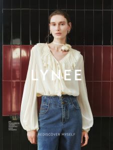 French Ruffle V-neck Silk Shirt