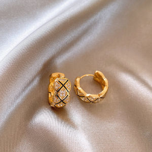 Red Double-Sided Waterdrop Earrings Womens Fashionable Vintage Ear Jewelry Golicc Korean Style Alloy Silver Gold Plated