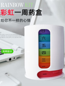 Food Grade Portable Medicine Box Weekly Tablet Organizer 28 Compartments Daily 4 Meals Remind Pill Box Compact Storage Case