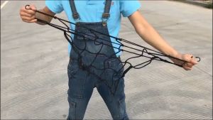 Cargo Net Telescopic Elastic Cargo Rope Helmet Net With 6 Hooks 30*30cm Universal