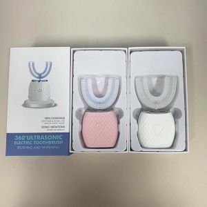 แปรงสีฟันไฟฟ้าแบบพกพาสำหรับผู้ใหญ่แบบชาร์จไฟอัตโนมัติแบบแฮนด์ฟรี 360 แปรงสีฟันรูปตัว U ทำความสะอาด