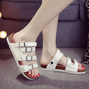 Summer Womens Cork Sandals Non Slip Two-Way Wear Easiest for Match Couple Fashion Street Sandals Mens Flat Beach Shoes